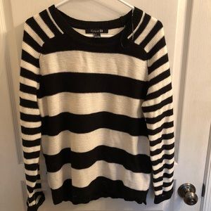 White and black stripe sweater